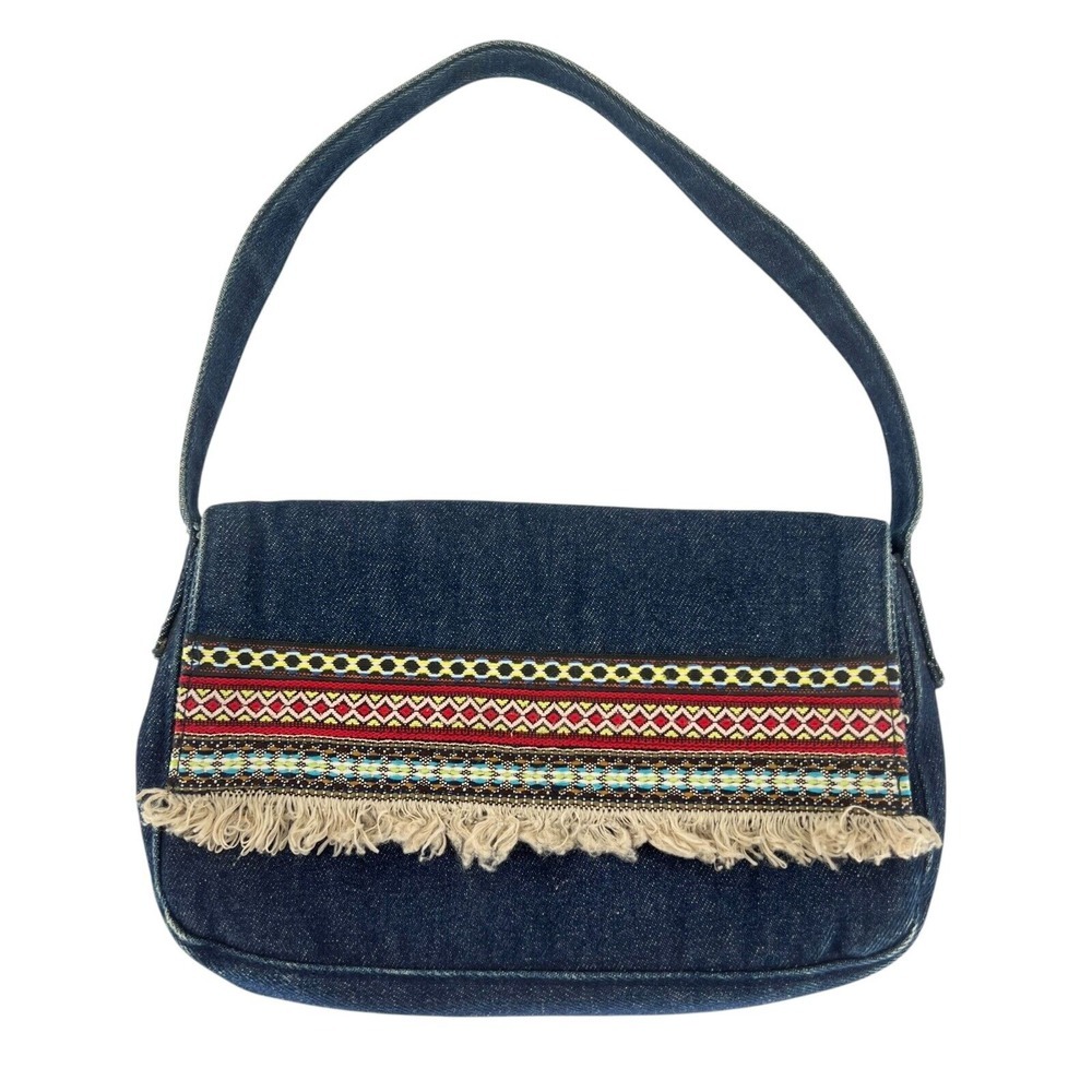 Y2K Denim Handbag Shoulder Bag Fringe Carlo D'Santi Lizzie McGuire Bratz Dolls
